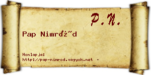 Pap Nimród névjegykártya